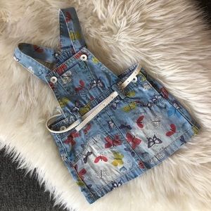🦋 Baby Girl Butterflies Denim Overalls Dress 🦋
